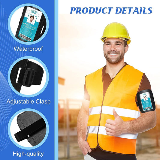 Card Holder - Arm ID Holder - Horizontal - PU Card Holder - Black 2 pieces V1188-ZXY-10548