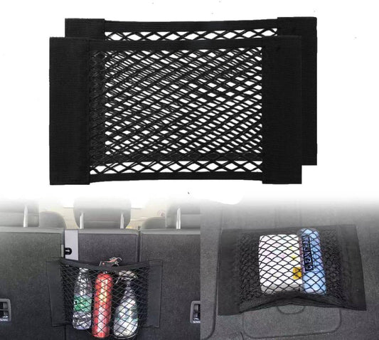 Car Trunk Storage Net (2-Pack) - Storage Bag 50*25cm - With Velcro - Car Seat Storage Net - Universal Net Bag V1188-ZXY-10555