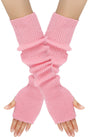 Arm Sleeves - Women's Long Fingerless Knitted Y2K Arm Sleeves - (Pink) V1188-ZXY-10556