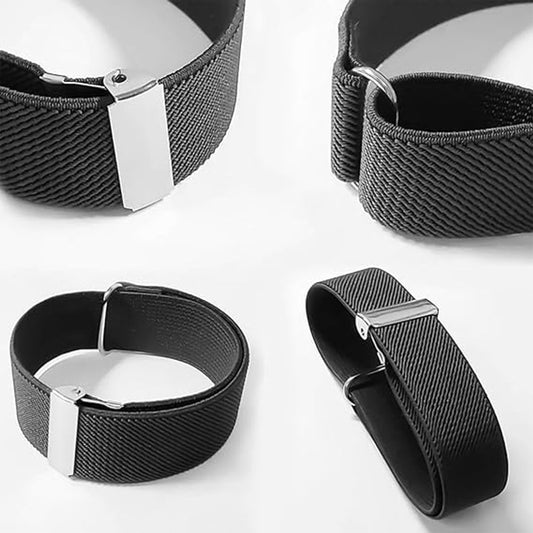 Shirt Bracelet - 2 Pairs of Cuff Rings - Adjustable Cufflinks - Non-slip Cuff Bra - Elastic Cuffs - Cufflinks V1188-ZXY-10562