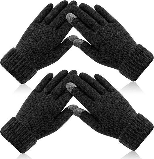 Winter Gloves - Two-pack - Men's Gloves - Warm and Soft - Winter Gloves with Touchscreen - Elastic Cuffs - V1188-ZXY-10583