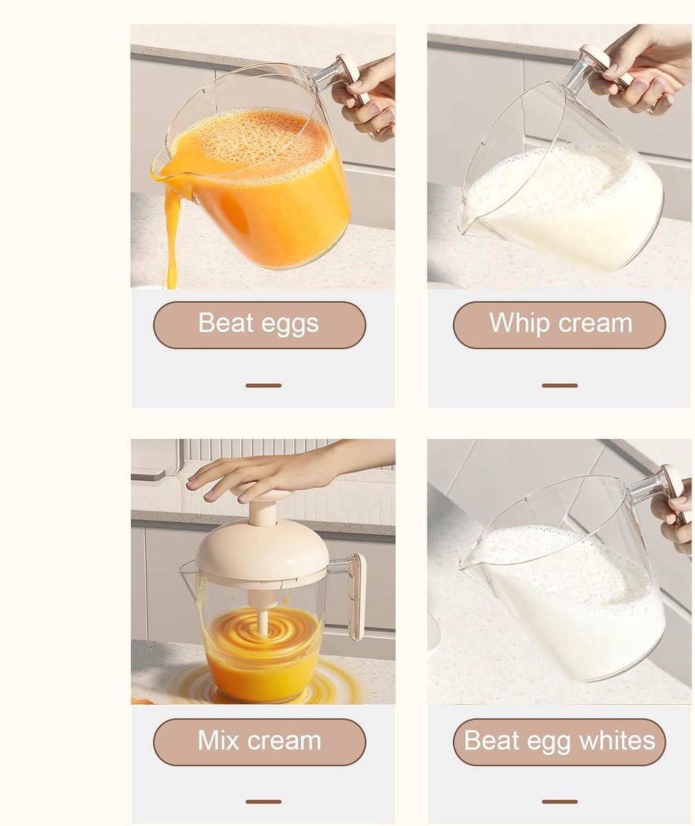 Mixing Cup - Blender - Kitchen Tool - Whisk - Hand Press - Transparent Housing - Portable - Suitable for V1188-ZXY-10585