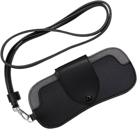 Portable Sunglasses Case - Glasses Case with Neck Strap - Dimensions: 16.5 x 7.4 x 0.9 cm - Compact and V1188-ZXY-10590
