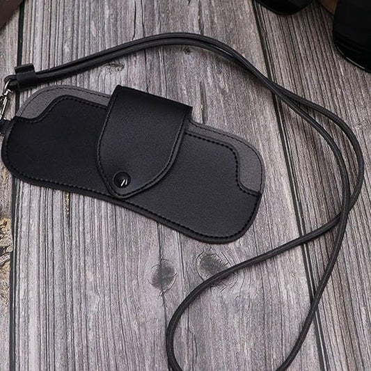 Portable Sunglasses Case - Glasses Case with Neck Strap - Dimensions: 16.5 x 7.4 x 0.9 cm - Compact and V1188-ZXY-10590