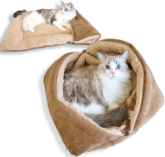 Dog Bed - Cat Bed - Dog Mat - 2-in-1 Warm Cat Bed - Pet Bed - Cat Sofa - Cat - Soft and Fluffy - 70*50cm V1188-ZXY-10593