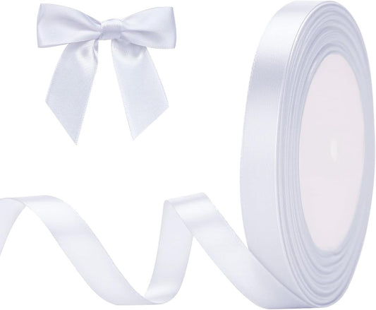 Gift Wrap Ribbon - 22mm Off-White Satin Ribbon - 10mm Wide - Suitable for Gift Wrapping, Valentine's Day V1188-ZXY-10600
