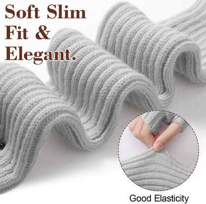 Arm Sleeves - Women's Long Fingerless Knitted Y2K Arm Sleeves - (Gray) V1188-ZXY-10603