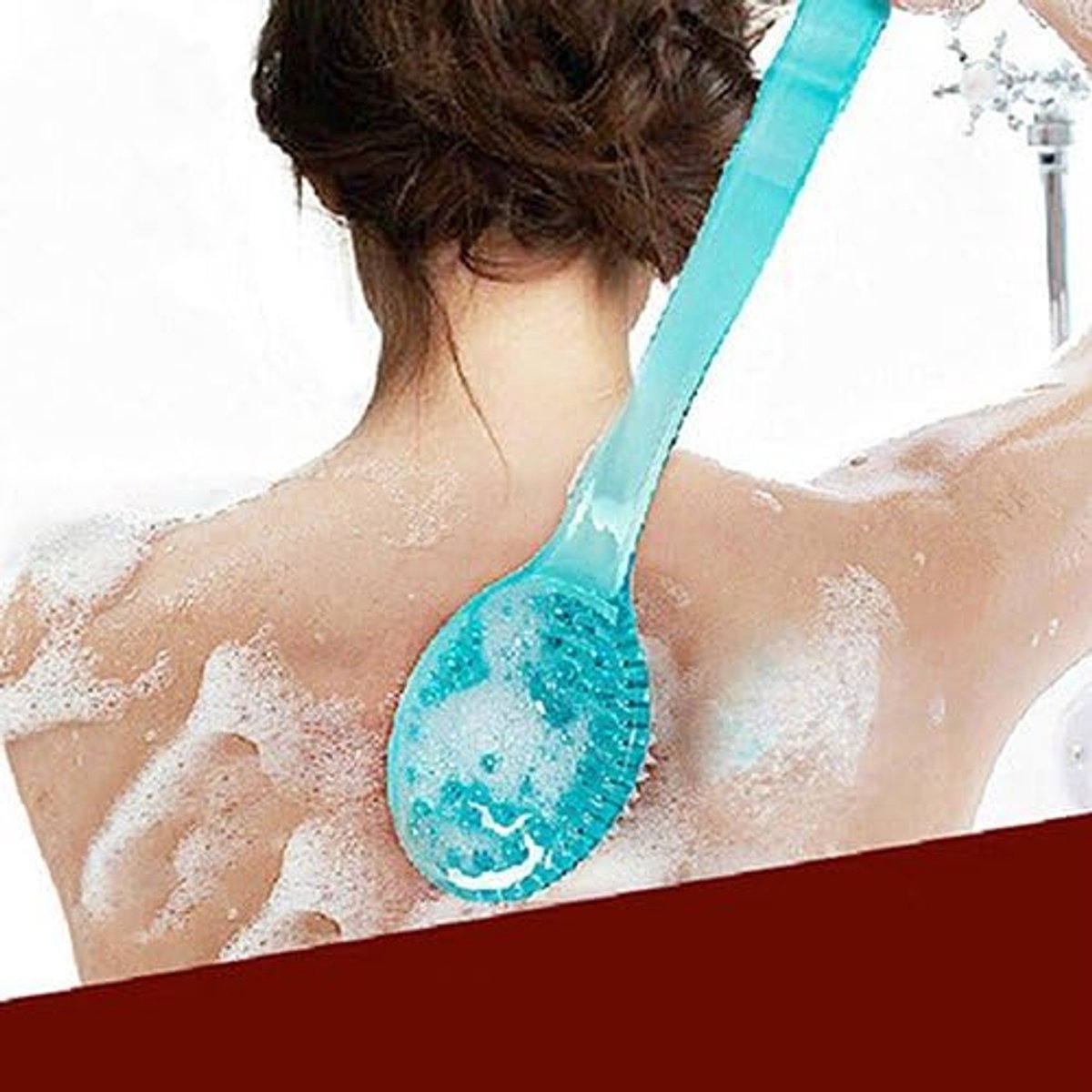 1 piece - Long handle - Household bath brush - Back brush (blue) V1188-ZXY-10608