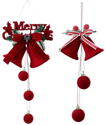 Christmas Bells - Decorative Pendant - Christmas Bells with Flock Print - Christmas Tree Decoration Display - V1188-ZXY-10615