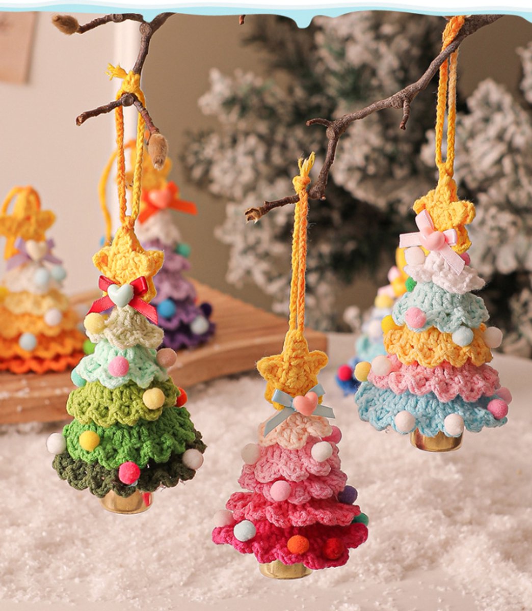 Christmas Decorations - Crochet Christmas Tree Bell Decorations - Small Christmas Decorations - Car V1188-ZXY-10620