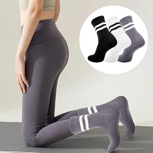 Non-slip Socks for Women (3 Pairs) - Floor Socks - Home Socks - Slipper Socks - Non-slip Socks - Yoga Socks - V1188-ZXY-10621