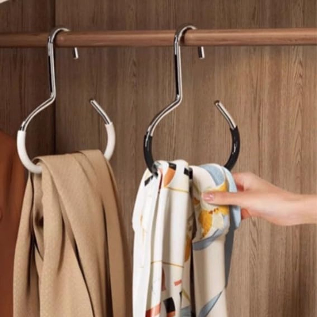 10-pack - Non-slip - Space-saving - Storage rack - Wardrobe belt/scarf hooks - Suitable for displaying hats, V1188-ZXY-10623