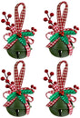 Decoration Christmas Bell Accessories with Bow - Wind Chime Pendant - Home Decoration (4 pieces) V1188-ZXY-10626