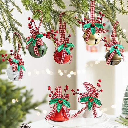 Decoration Christmas Bell Accessories with Bow - Wind Chime Pendant - Home Decoration (4 pieces) V1188-ZXY-10626