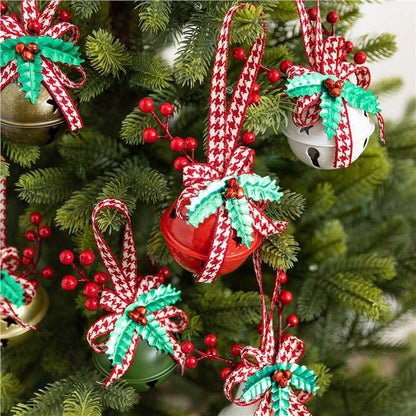Decoration Christmas Bell Accessories with Bow - Wind Chime Pendant - Home Decoration (4 pieces) V1188-ZXY-10626