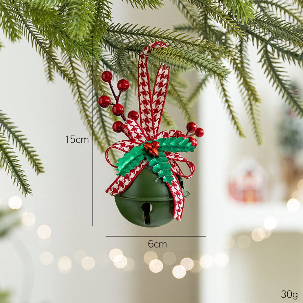 Decoration Christmas Bell Accessories with Bow - Wind Chime Pendant - Home Decoration (4 pieces) V1188-ZXY-10626