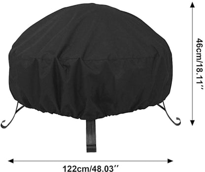 Round grill cover - waterproof, windproof, UV-resistant - Oxford cloth fire pit cover - 122x46cm V1188-ZXY-10630