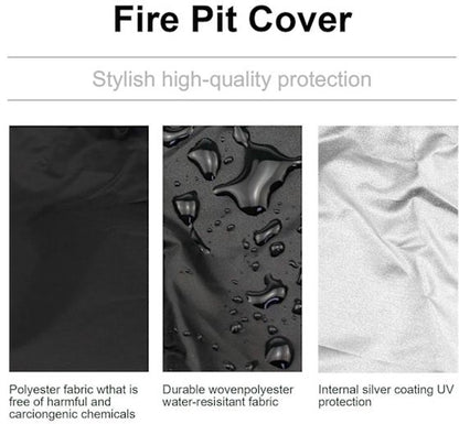 Round grill cover - waterproof, windproof, UV-resistant - Oxford cloth fire pit cover - 122x46cm V1188-ZXY-10630