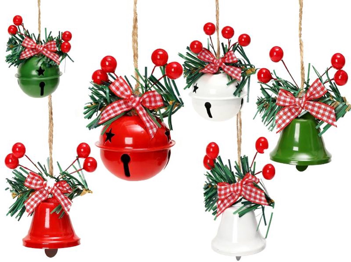 Christmas Bells - 6 - Christmas Tree Decorations - Metal Bells - Christmas Decorations - DIY Metal Bell V1188-ZXY-10633