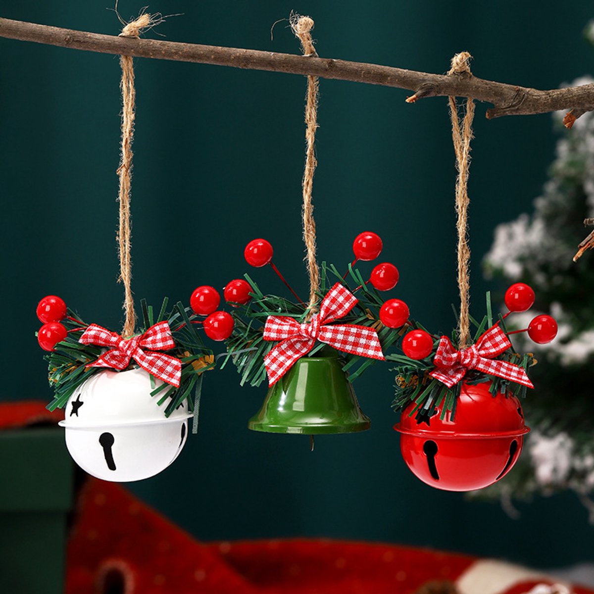 Christmas Bells - 6 - Christmas Tree Decorations - Metal Bells - Christmas Decorations - DIY Metal Bell V1188-ZXY-10633