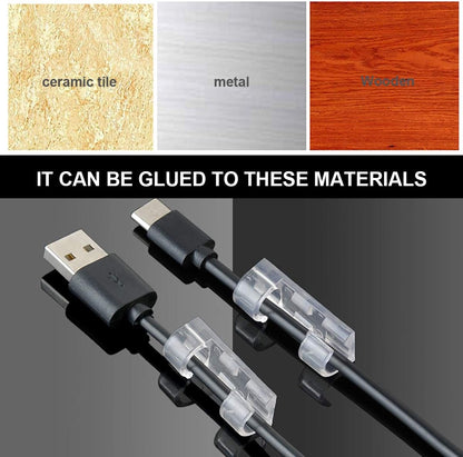 40 7mm Cable Organizer Clips with Adhesive Backing - Wall Mount Cable Clips - Cable Holder with Clips - Cable V1188-ZXY-10634