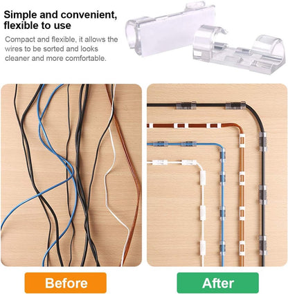 40 7mm Cable Organizer Clips with Adhesive Backing - Wall Mount Cable Clips - Cable Holder with Clips - Cable V1188-ZXY-10634