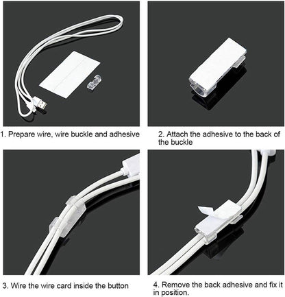 40 7mm Cable Organizer Clips with Adhesive Backing - Wall Mount Cable Clips - Cable Holder with Clips - Cable V1188-ZXY-10634