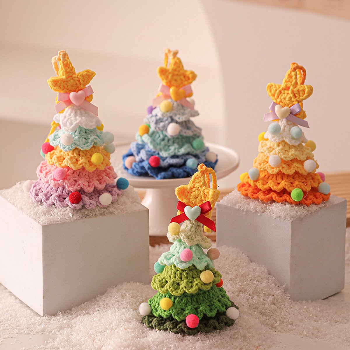 Christmas Decorations - Crochet Christmas Tree Bell Decorations - Small Christmas Decorations - Car V1188-ZXY-10635