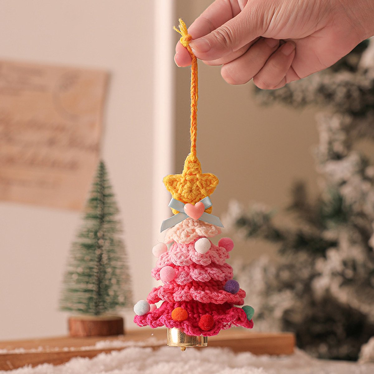 Christmas Decorations - Crochet Christmas Tree Bell Decorations - Small Christmas Decorations - Car V1188-ZXY-10635