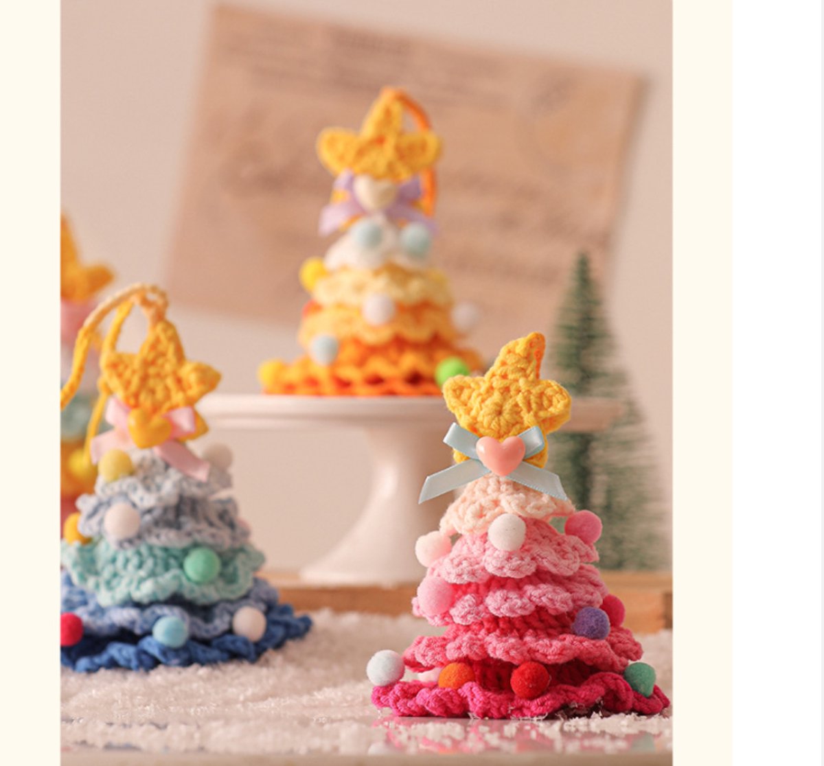 Christmas Decorations - Crochet Christmas Tree Bell Decorations - Small Christmas Decorations - Car V1188-ZXY-10635