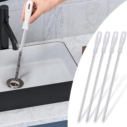4-piece sink cleaning brush set - Drain brush - 45 cm - Flexible sink cleaning brush - Drain tool - Drain V1188-ZXY-10637