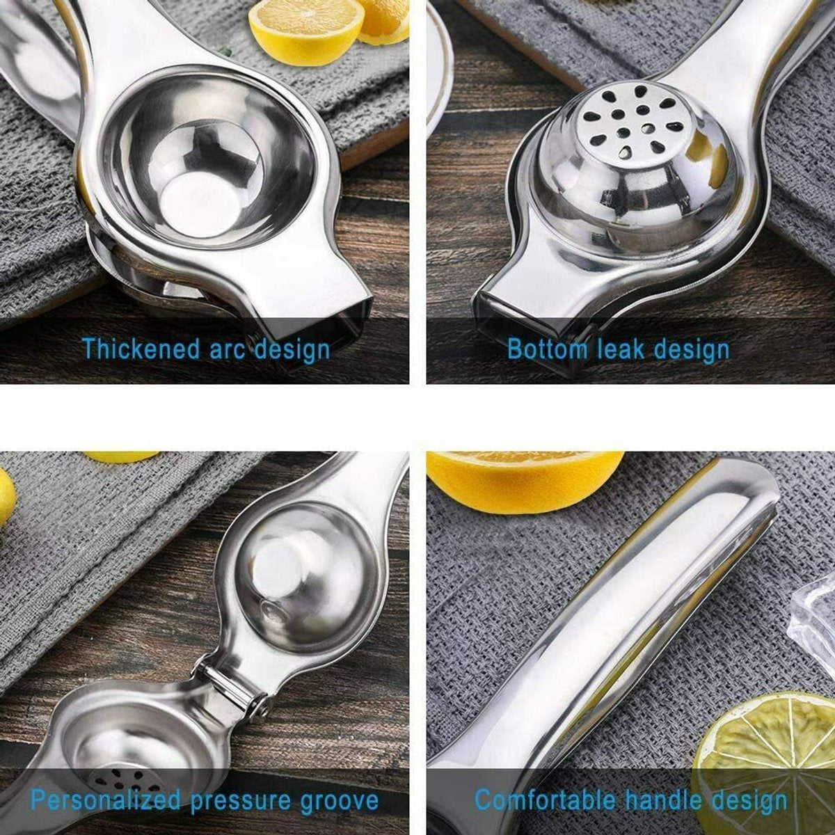 Lemon Juicer - Stainless Steel - Manual Orange Juicer (Silver) V1188-ZXY-10638