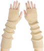 Arm Sleeves - Women's Long Fingerless - Knitted Y2K Arm Sleeves - (Beige) V1188-ZXY-10639