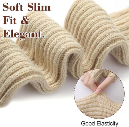 Arm Sleeves - Women's Long Fingerless - Knitted Y2K Arm Sleeves - (Beige) V1188-ZXY-10639