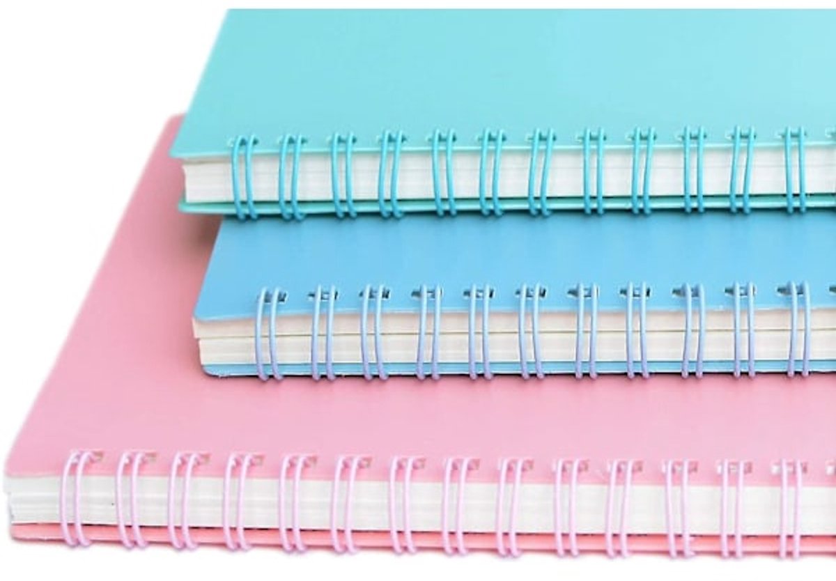 Notebooks - Spiral Colors - Minimalist Style and Lines Notebooks - Double Spiral Notebooks - 3-Pack V1188-ZXY-10643