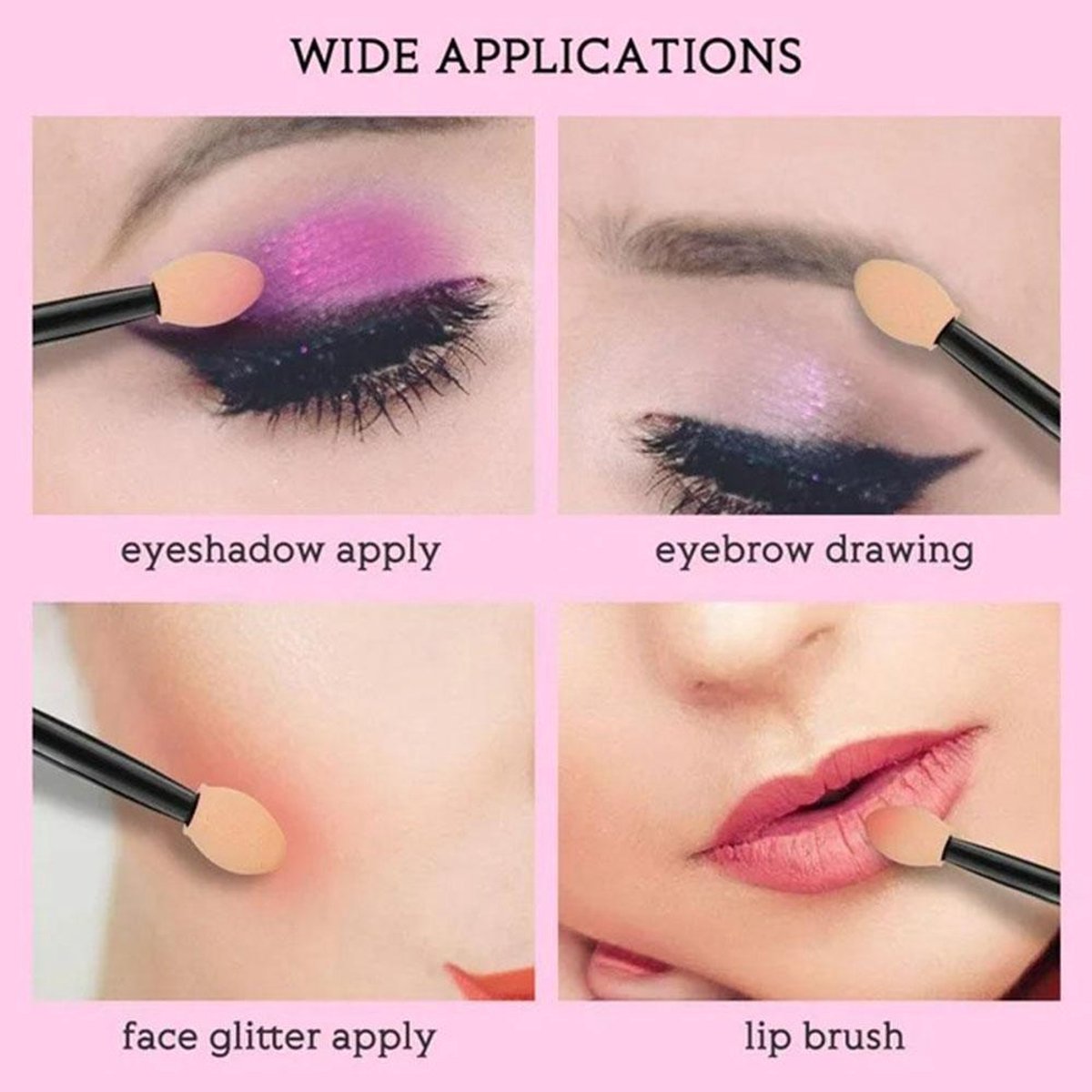 Eyeshadow Brushes - Eyeshadow Applicators - Eyeshadow Sponges - 50 pieces V1188-ZXY-10649