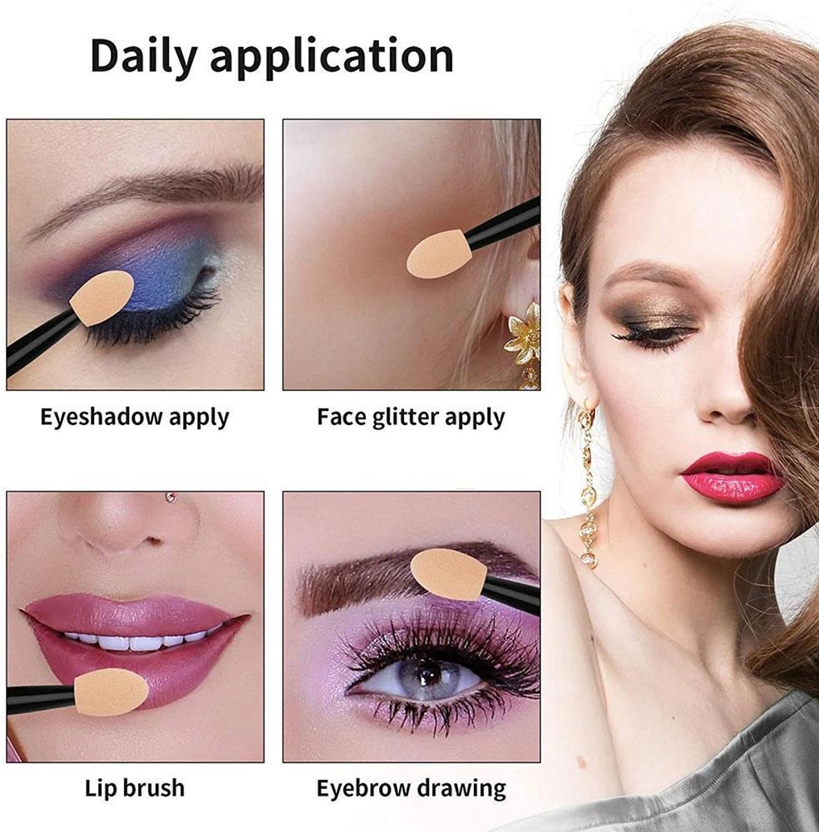 Eyeshadow Brushes - Eyeshadow Applicators - Eyeshadow Sponges - 50 pieces V1188-ZXY-10649