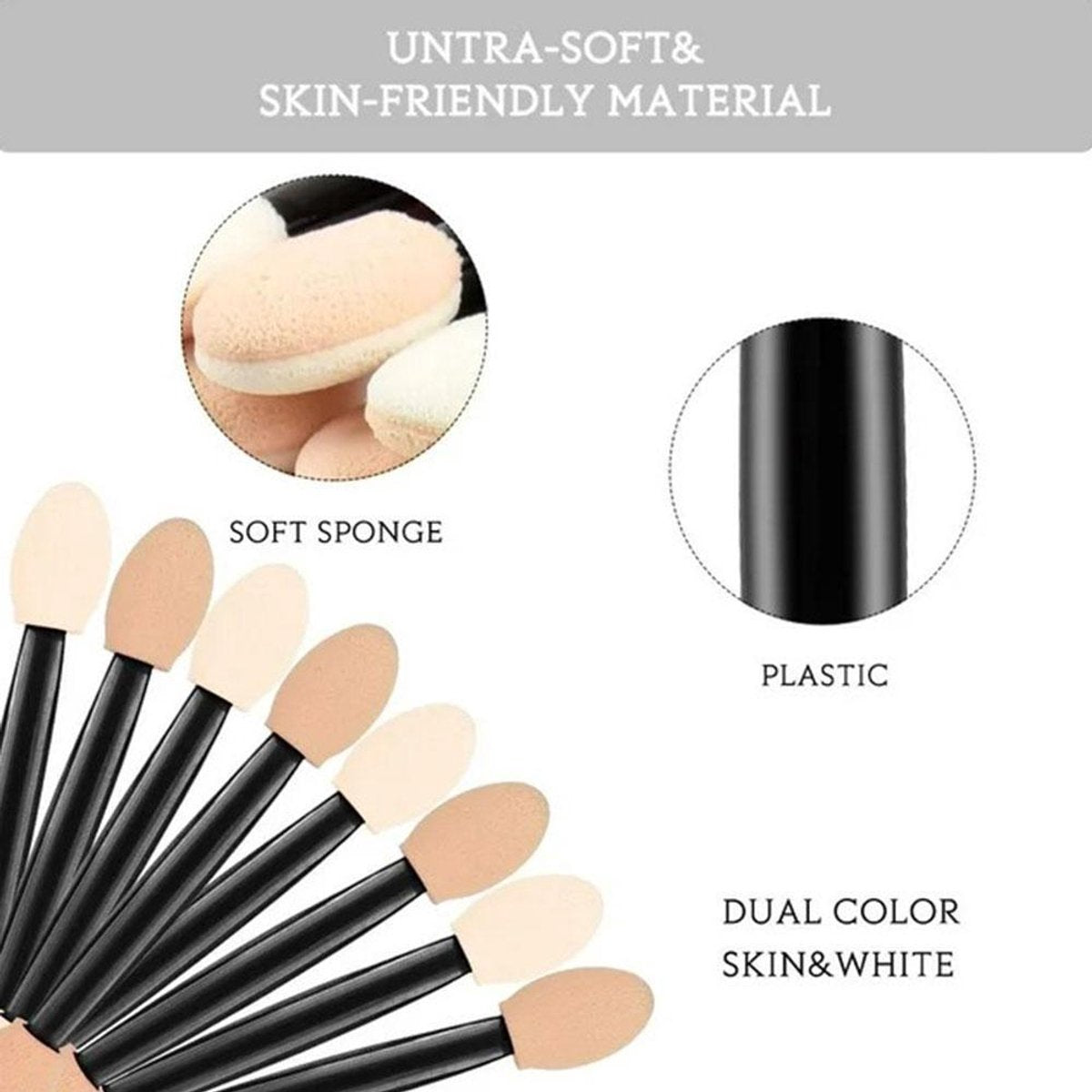 Eyeshadow Brushes - Eyeshadow Applicators - Eyeshadow Sponges - 50 pieces V1188-ZXY-10649