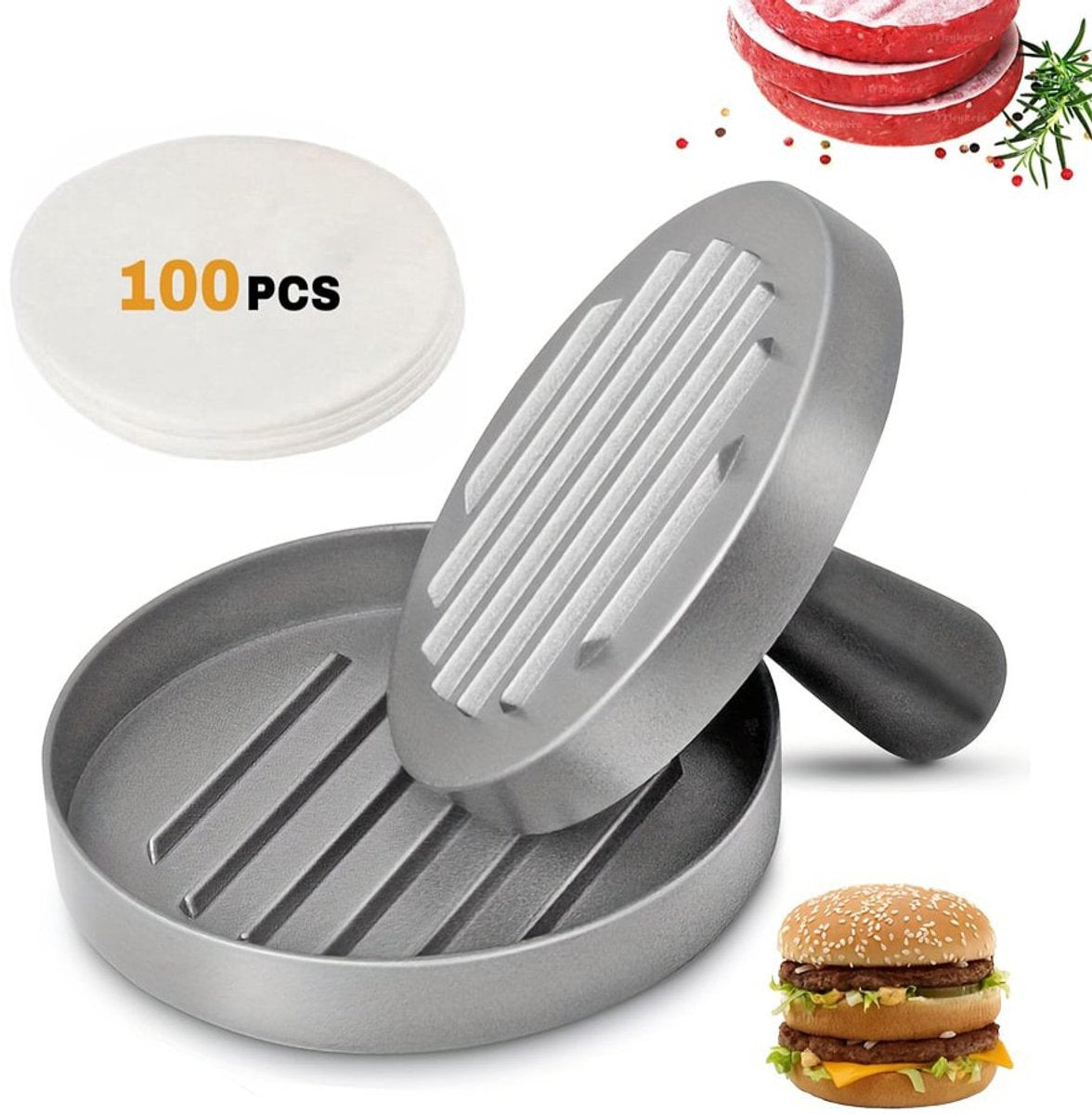 Patty Mold - Hamburger Patty Maker - Patty Press - Rice Ball Mold (one) V1188-ZXY-10663