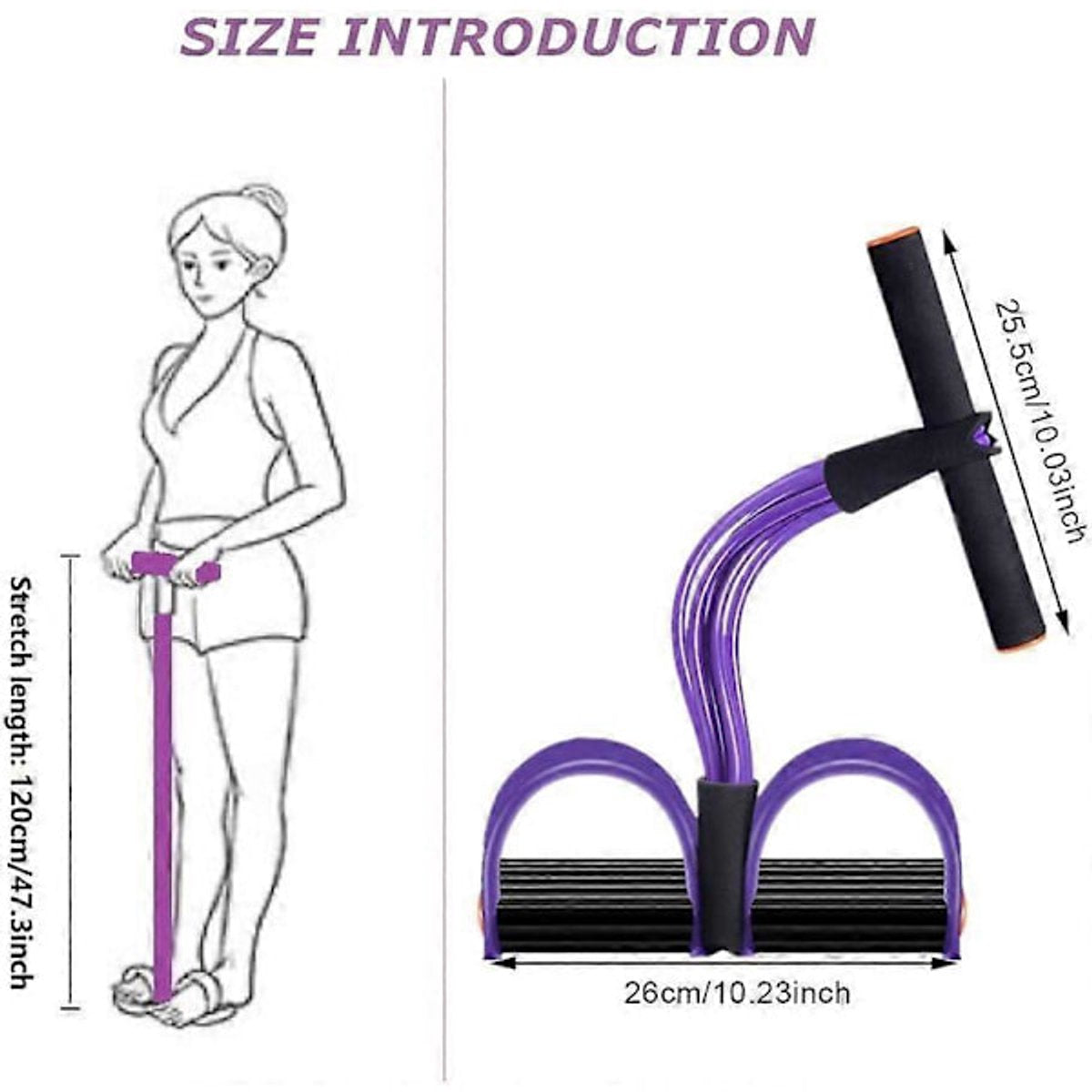 Abdominal Trainer - Abdominal Exercises - Home Full Body Expander - 6 Tubes - Elastic Drawstring V1188-ZXY-10671