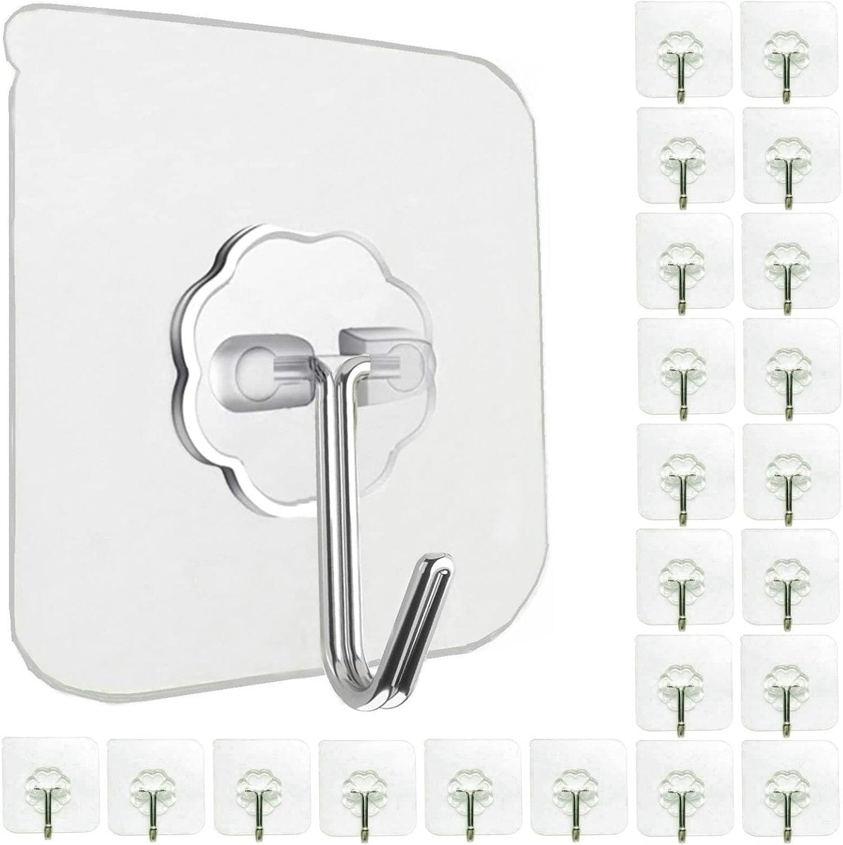 Self-adhesive hooks - transparent - waterproof - self-adhesive wall hooks - suitable for keys - bathroom, V1188-ZXY-10675