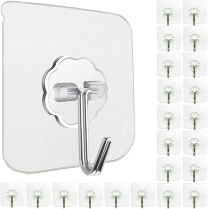 Self-adhesive hooks - transparent - waterproof - self-adhesive wall hooks - suitable for keys - bathroom, V1188-ZXY-10675