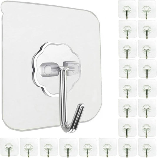 Self-adhesive hooks - transparent - waterproof - self-adhesive wall hooks - suitable for keys - bathroom, V1188-ZXY-10675
