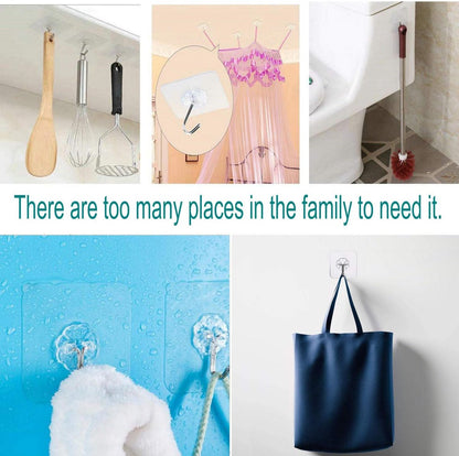 Self-adhesive hooks - transparent - waterproof - self-adhesive wall hooks - suitable for keys - bathroom, V1188-ZXY-10675