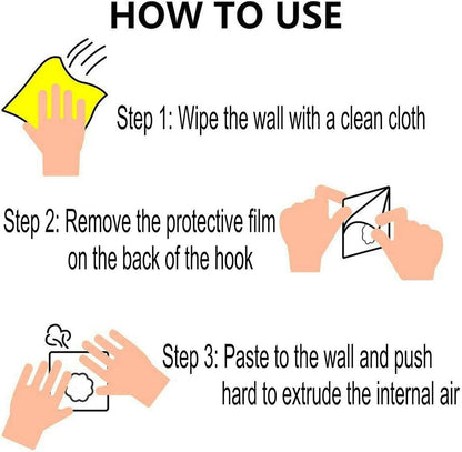 Self-adhesive hooks - transparent - waterproof - self-adhesive wall hooks - suitable for keys - bathroom, V1188-ZXY-10675