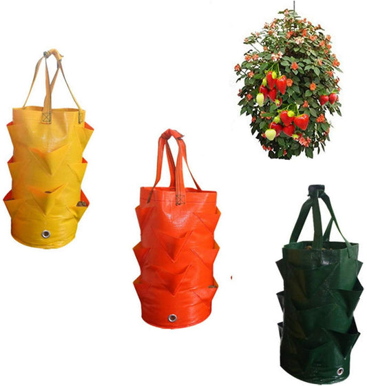 Hanging Plant Bags - 3-Pack Hanging Strawberry Planters - Strawberry Plant Bags PE Strawberry Planters - For V1188-ZXY-10676