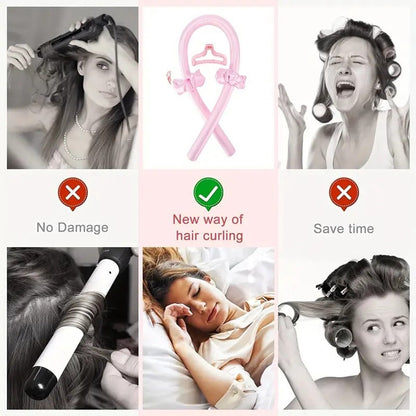 Set of 4 - Heat-Free Curling Iron - Curling Set for Home Use (Pink) V1188-ZXY-10679