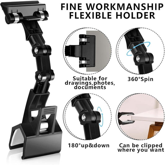Adjustable Ring Binder - Flexible Rotating Paper Holder - for Typing Table - File Folder - Document Holder - V1188-ZXY-10683