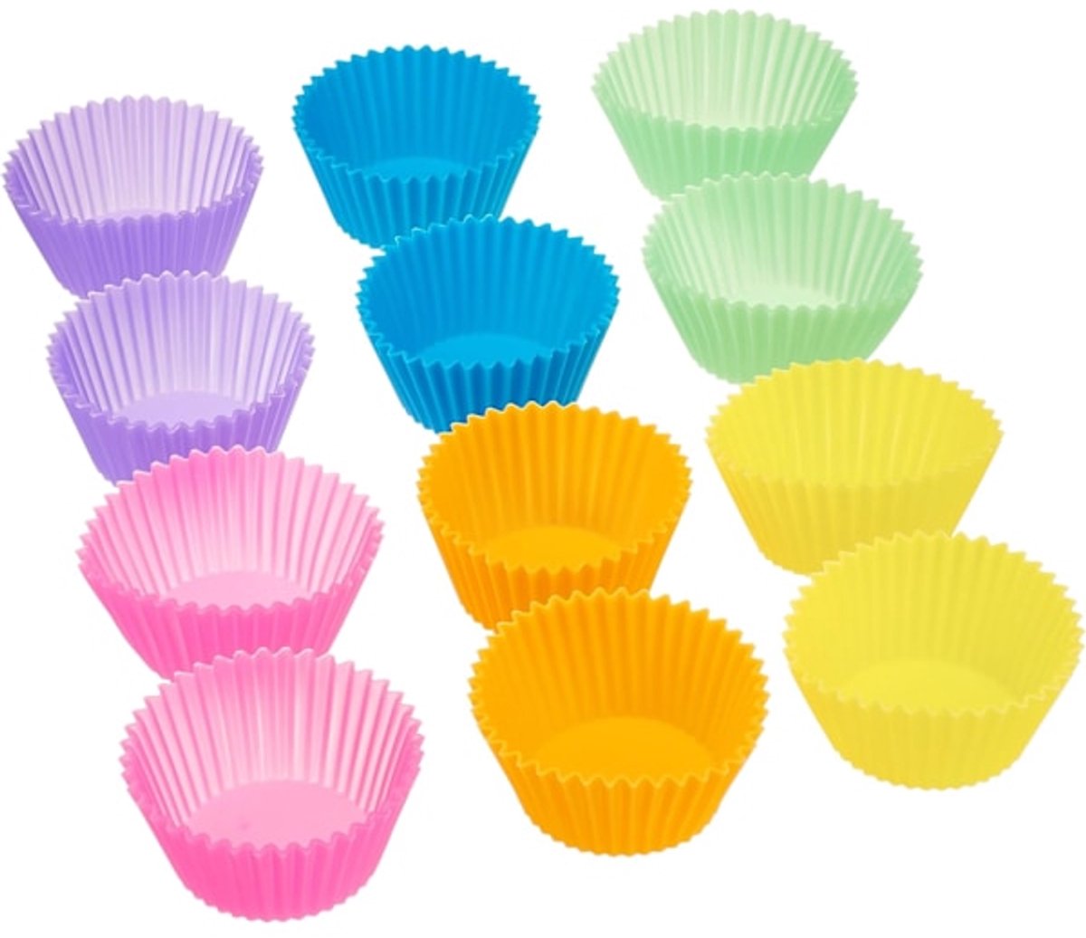 Baking Trays - Round Reusable Baking Trays - Pack of 12 (Ovenproof up to 220 degrees C) - Assorted Colors V1188-ZXY-10686