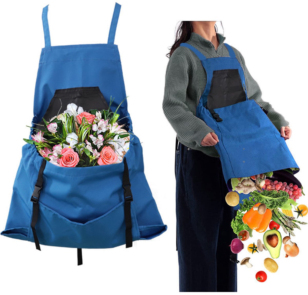Apron Picking Bag - Large Outdoor Picking Bag - Gardening - Harvest Apron with Quick Release - Backpack Tools V1188-ZXY-10690